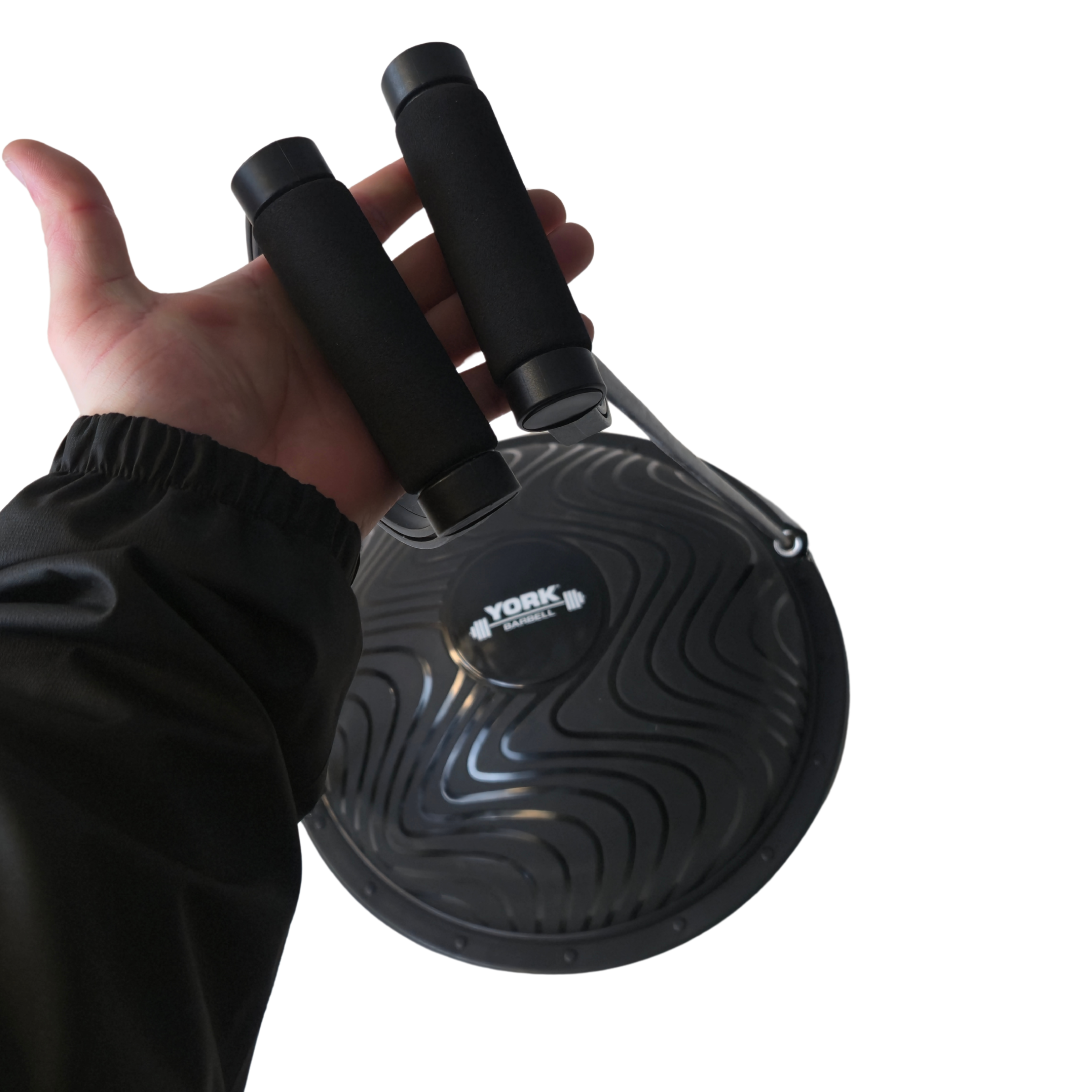 Tone Dome with elastic bands attached for balance and arm exercises